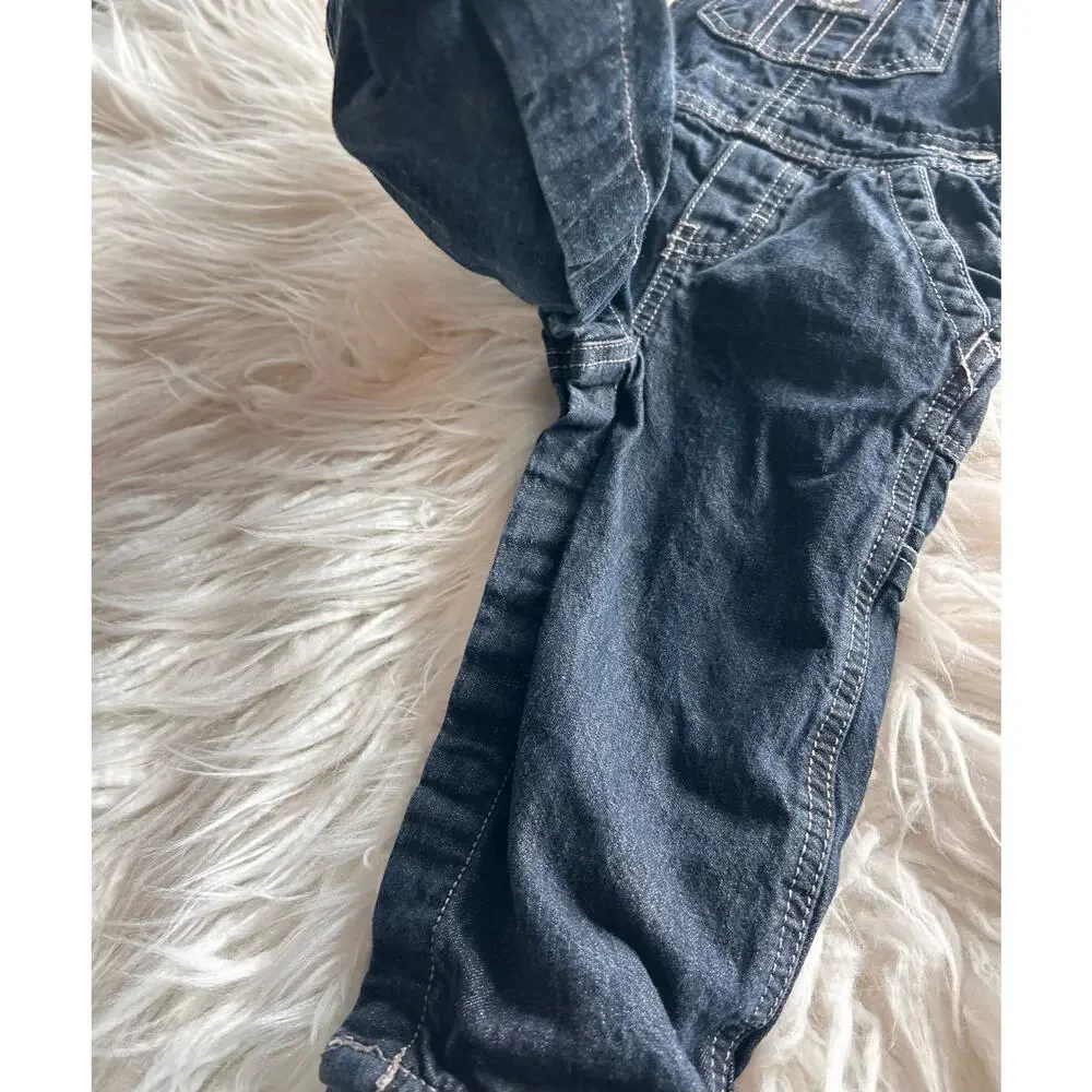 Oshkosh‎ B'gosh Baby Boys Jean Bib Overalls Lined Everyday Blue Size 12 Months